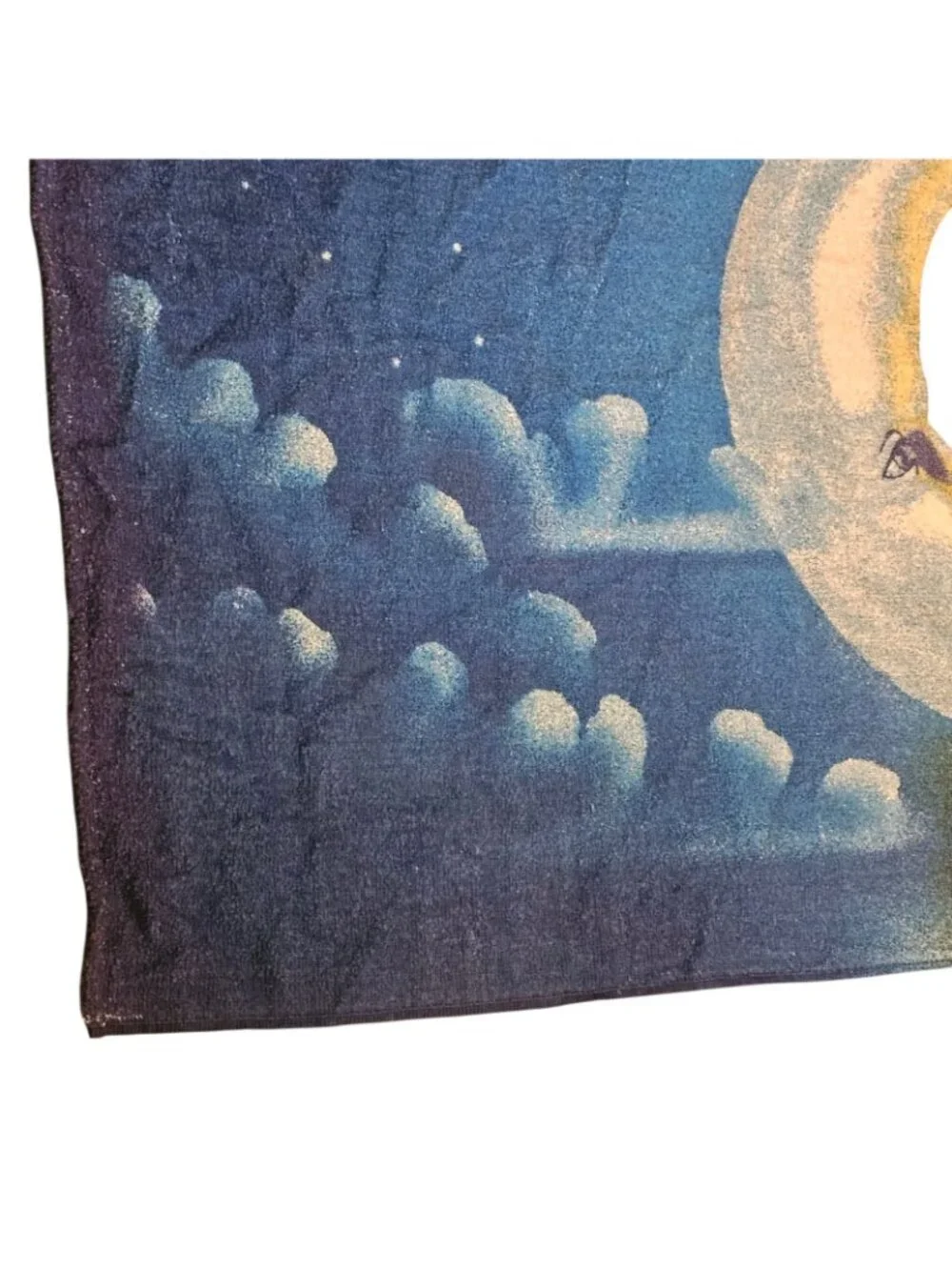 VTG Sun Moon Celestial Face Beach Towel Y2K 2000s Brazil Thin Terry